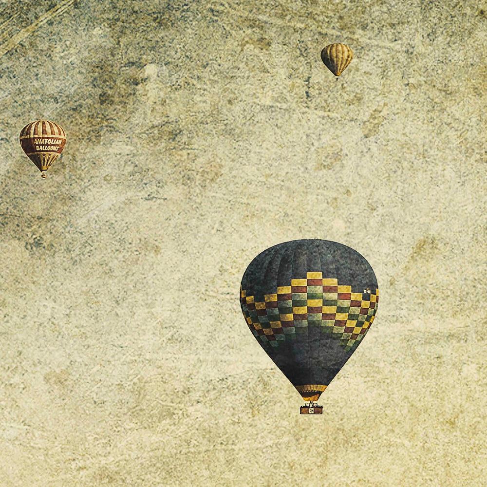 Hot Air Ballons in Cappadocia, Turkey with a Painterly Background (Concrete Skies)-by-Andrew Paranavitana-wall-art-print-canvas-poster-framed-Gioia