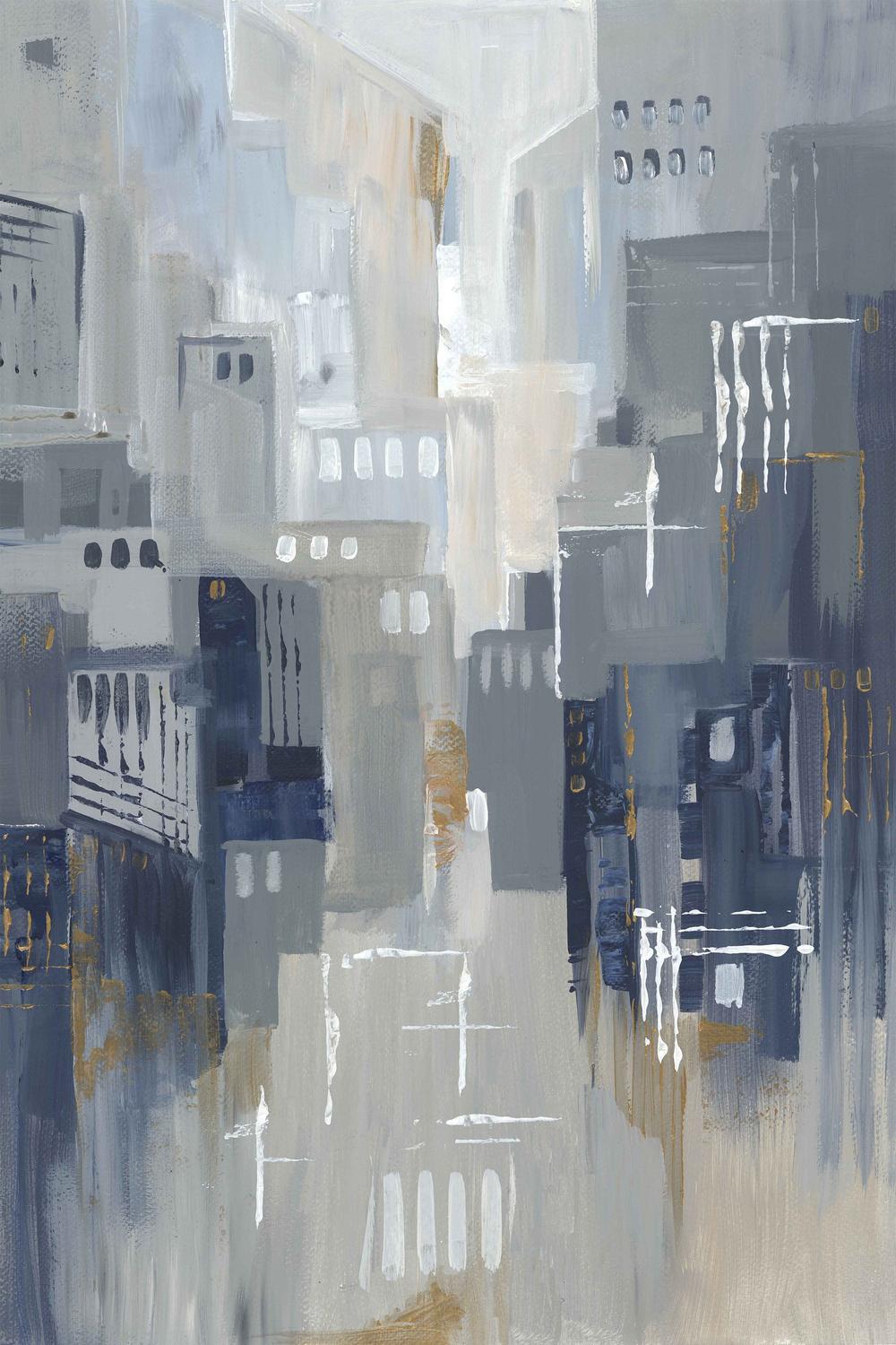 Indigo City, Style B-by-Lera-wall-art-print-canvas-poster-framed-Gioia