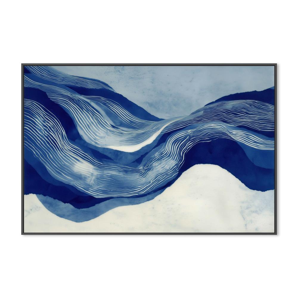 Indigo Contour Line Hills-by-Chromatic Storm Studio-wall-art-print-canvas-poster-framed-Gioia