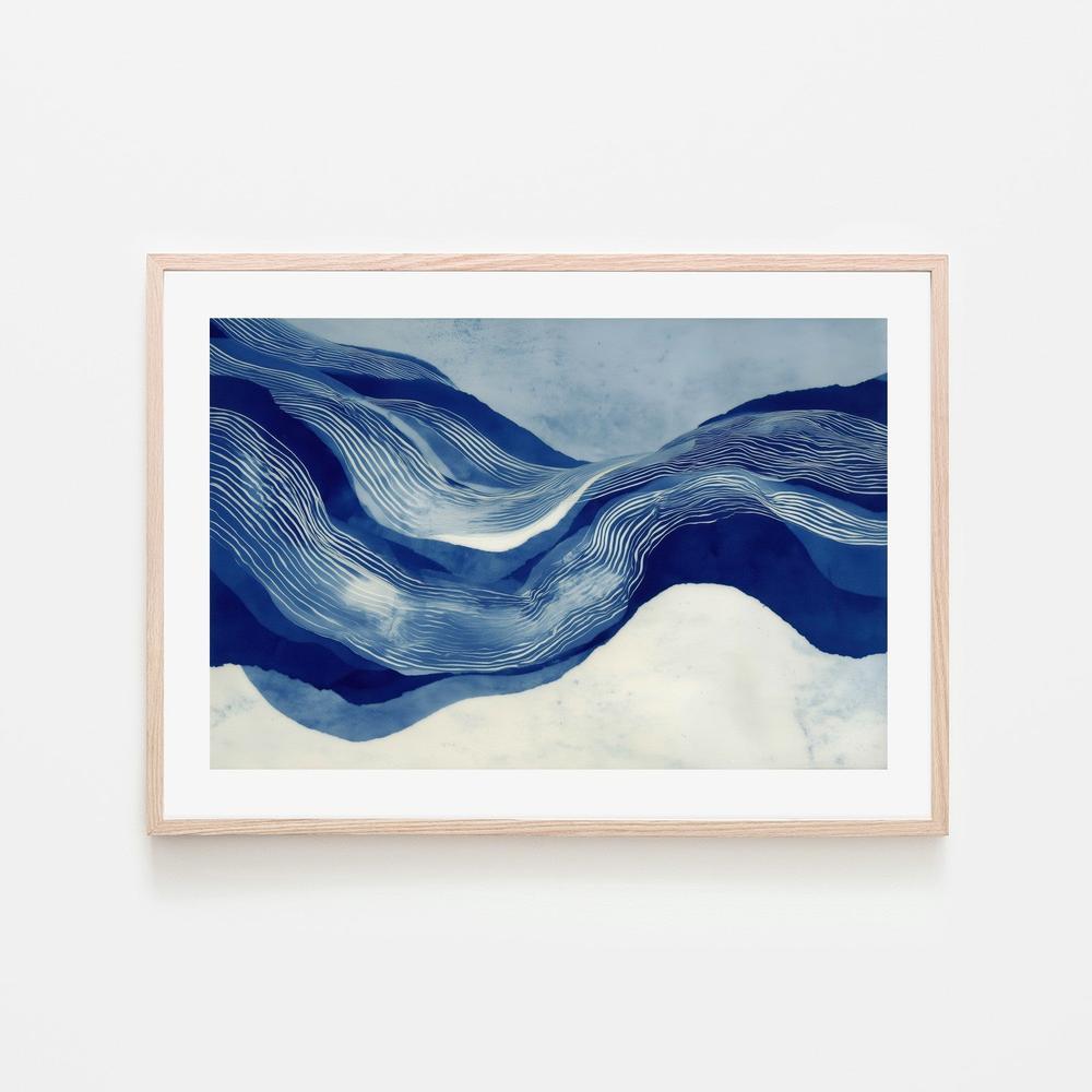 Indigo Contour Line Hills-by-Chromatic Storm Studio-wall-art-print-canvas-poster-framed-Gioia