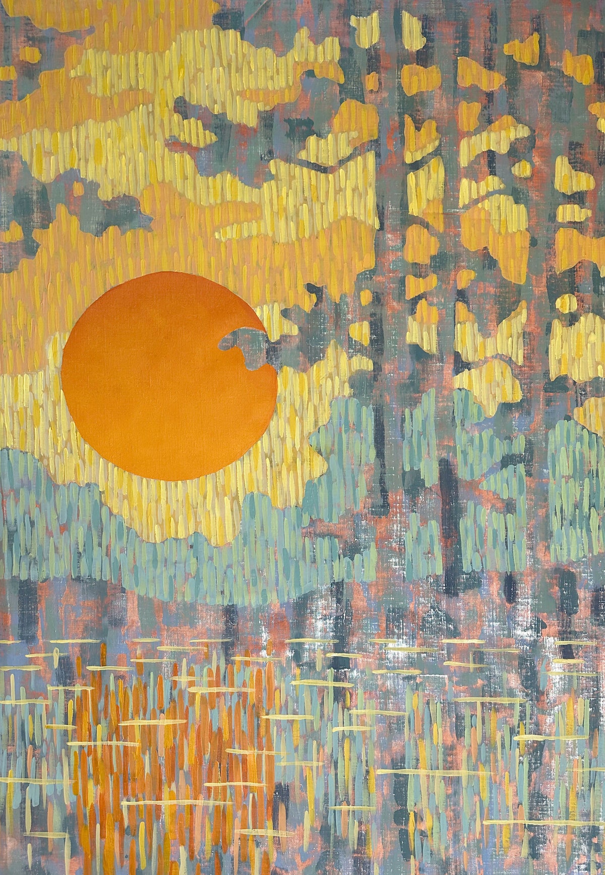 Pine Coast at Sunset. Diptych / Set of 2 Original Artworks