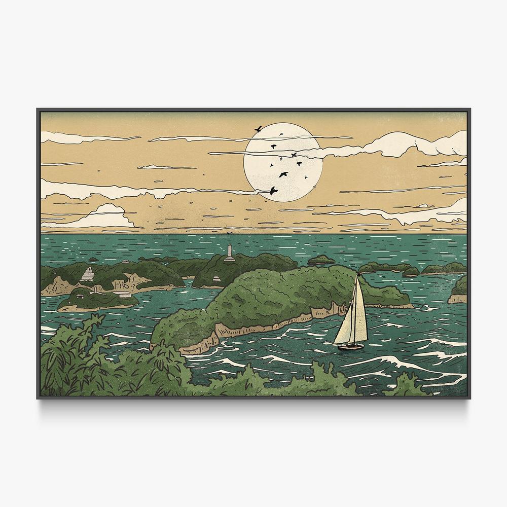 Japanese Islands Lighthouse-by-Nicholas-wall-art-print-canvas-poster-framed-Gioia