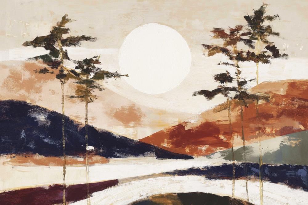 Japanese Mountain Landscape-by-Chromatic Storm Studio-wall-art-print-canvas-poster-framed-Gioia