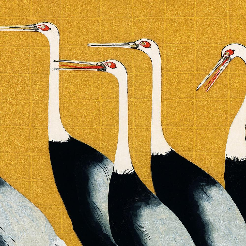 Japanese Red Crown Crane-by-Ogata Korin-wall-art-print-canvas-poster-framed-Gioia