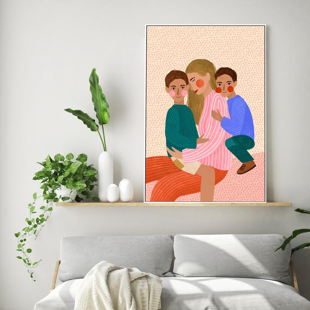 Joyful Family Hug-by-Bea Muller-wall-art-print-canvas-poster-framed-Gioia
