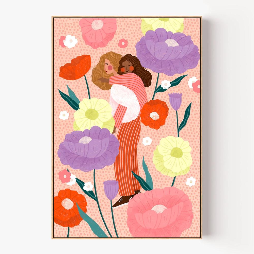 Joyful Floral Embrace-by-Bea Muller-wall-art-print-canvas-poster-framed-Gioia