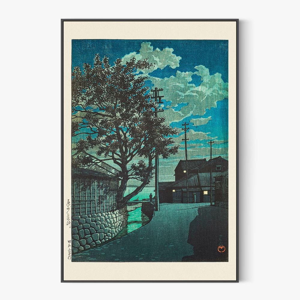 Kamezaki Bishu 1928-by-Kawase Hasui-wall-art-print-canvas-poster-framed-Gioia