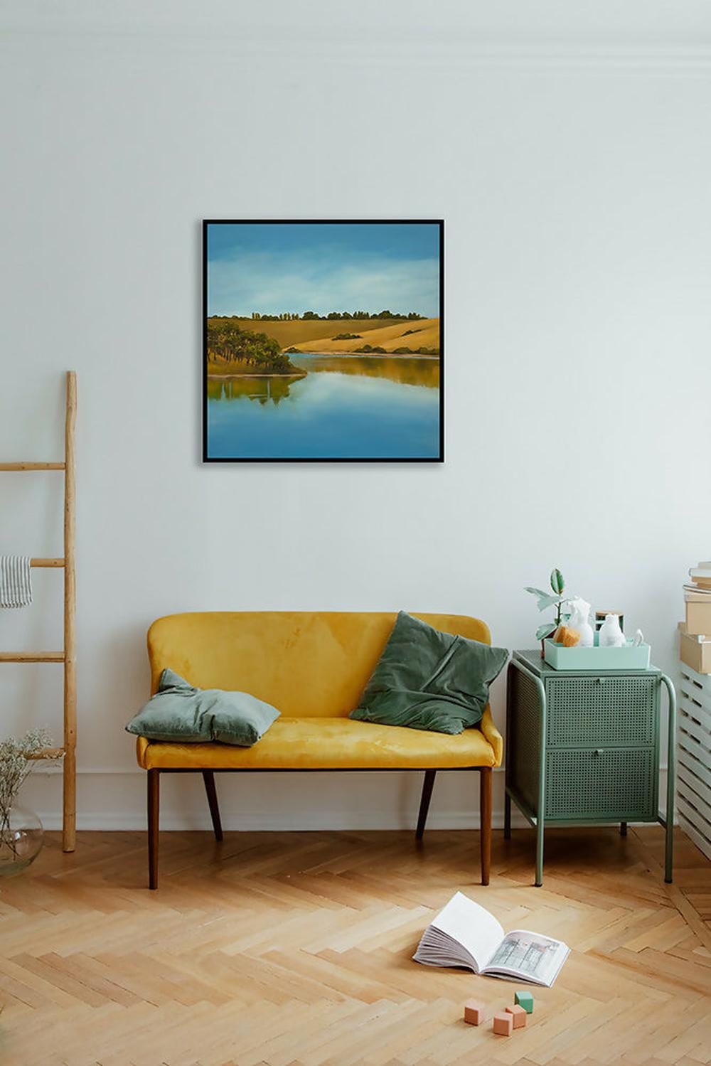 Lauriston Reservoir-by-Pamela Gleeson-wall-art-print-canvas-poster-framed-Gioia
