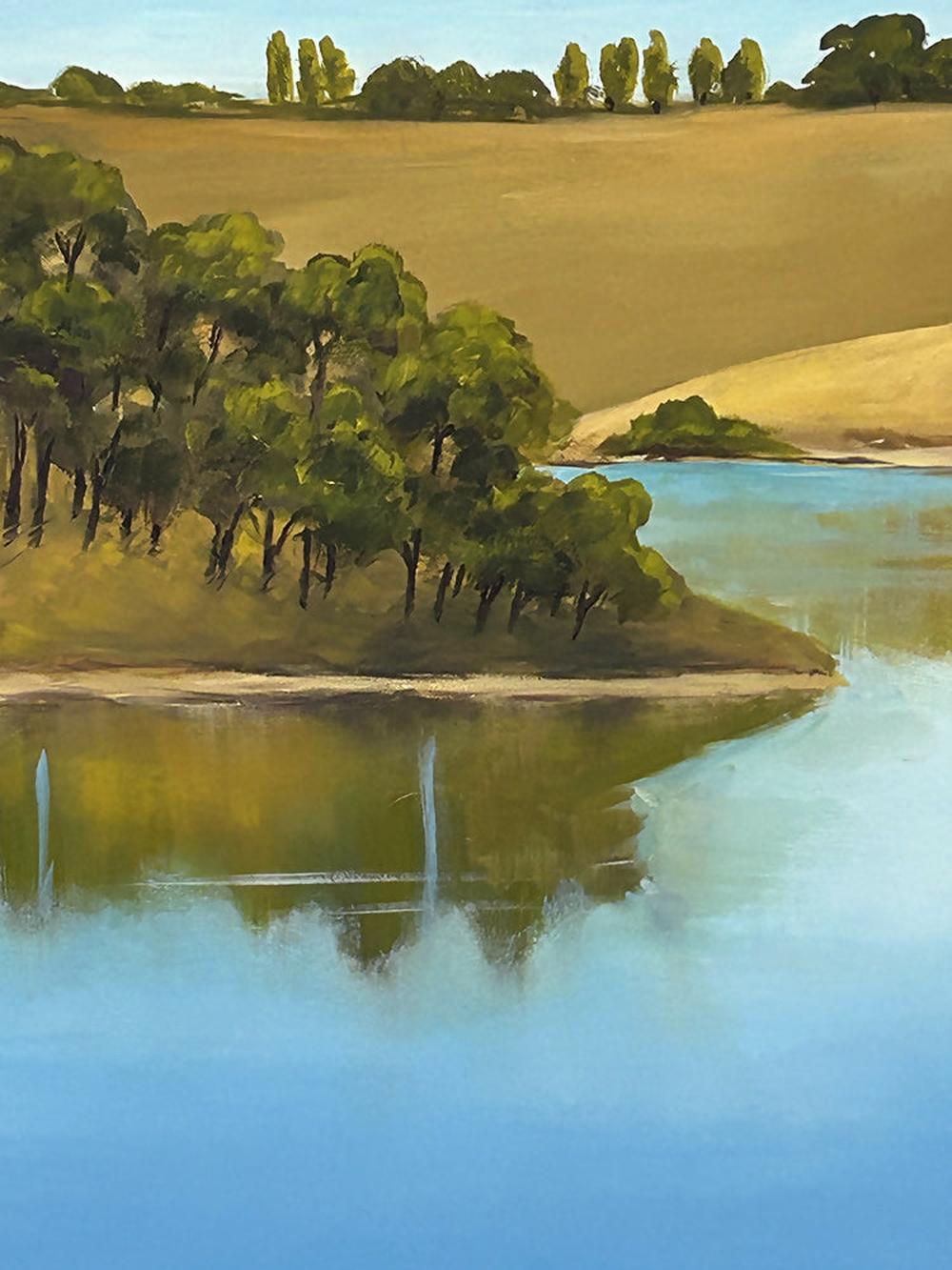 Lauriston Reservoir-by-Pamela Gleeson-wall-art-print-canvas-poster-framed-Gioia