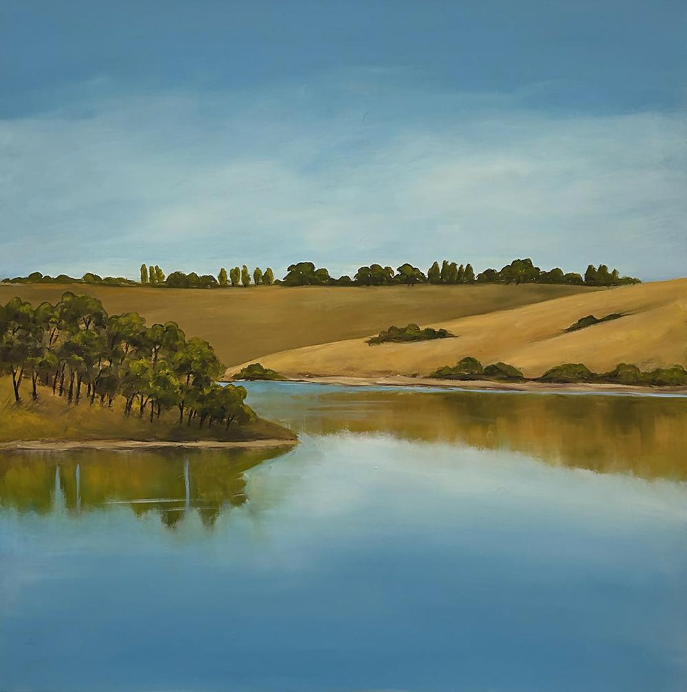 Lauriston Reservoir-by-Pamela Gleeson-wall-art-print-canvas-poster-framed-Gioia
