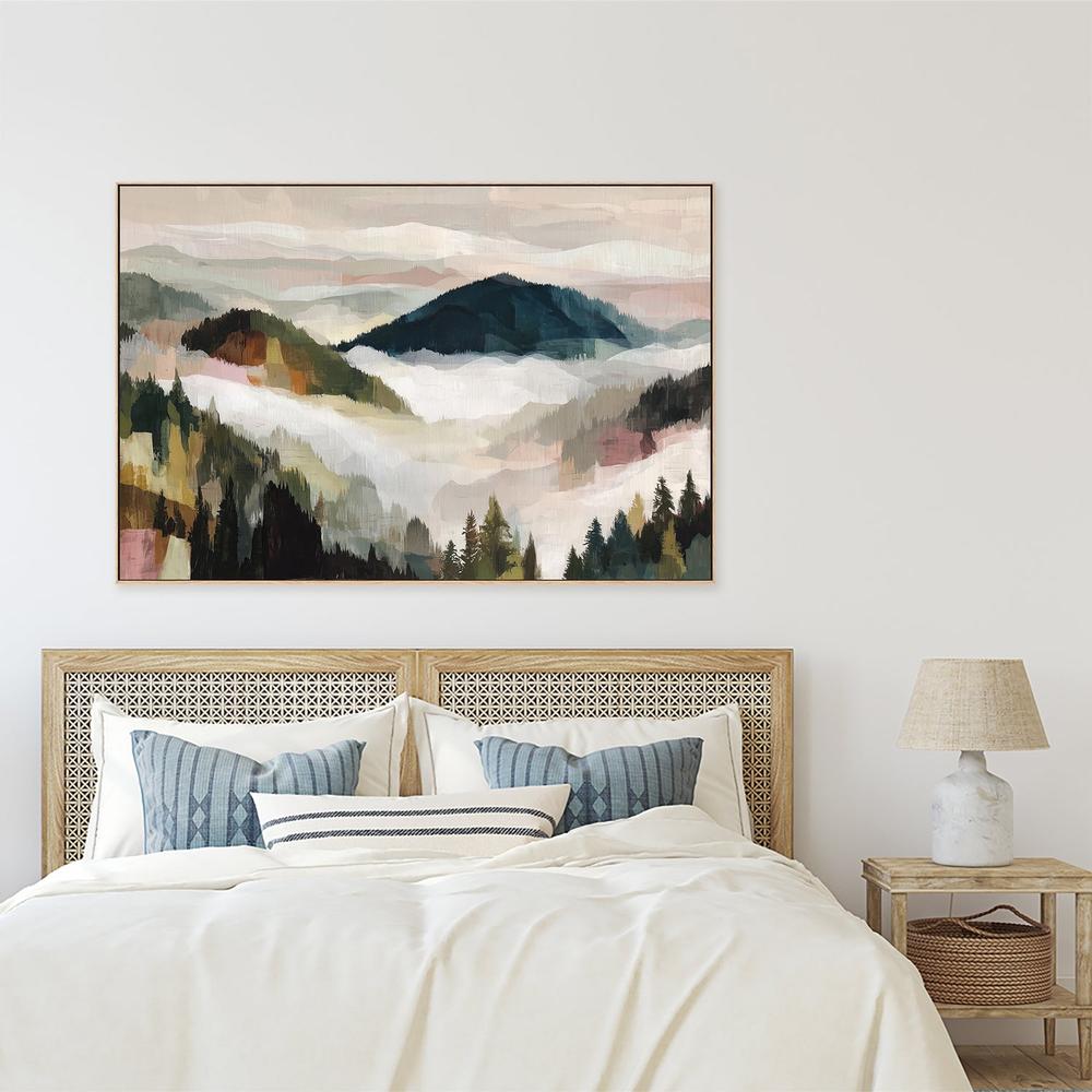 Layered Mountain Valley with Pine Trees-by-Jordão de Abreu-wall-art-print-canvas-poster-framed-Gioia