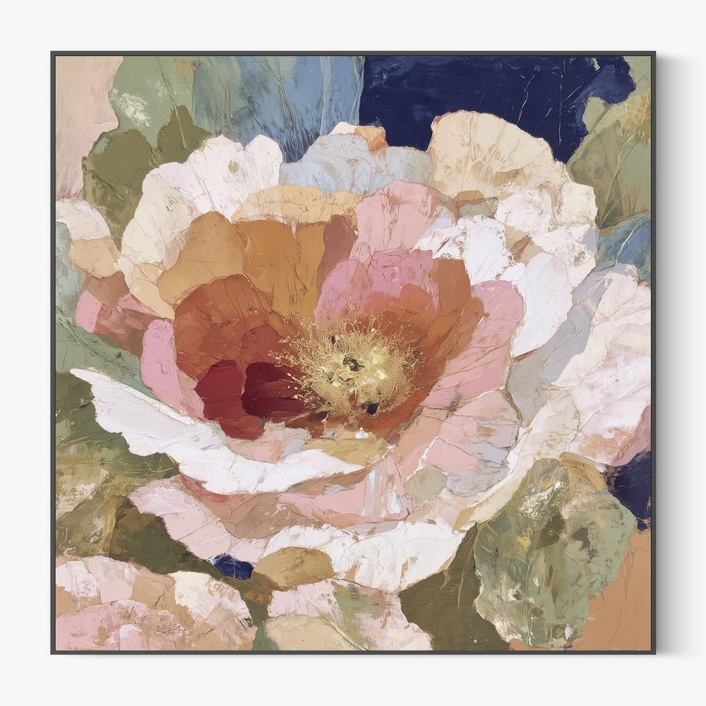 Layered Peony with Gold Details-by-Jordão de Abreu-wall-art-print-canvas-poster-framed-Gioia