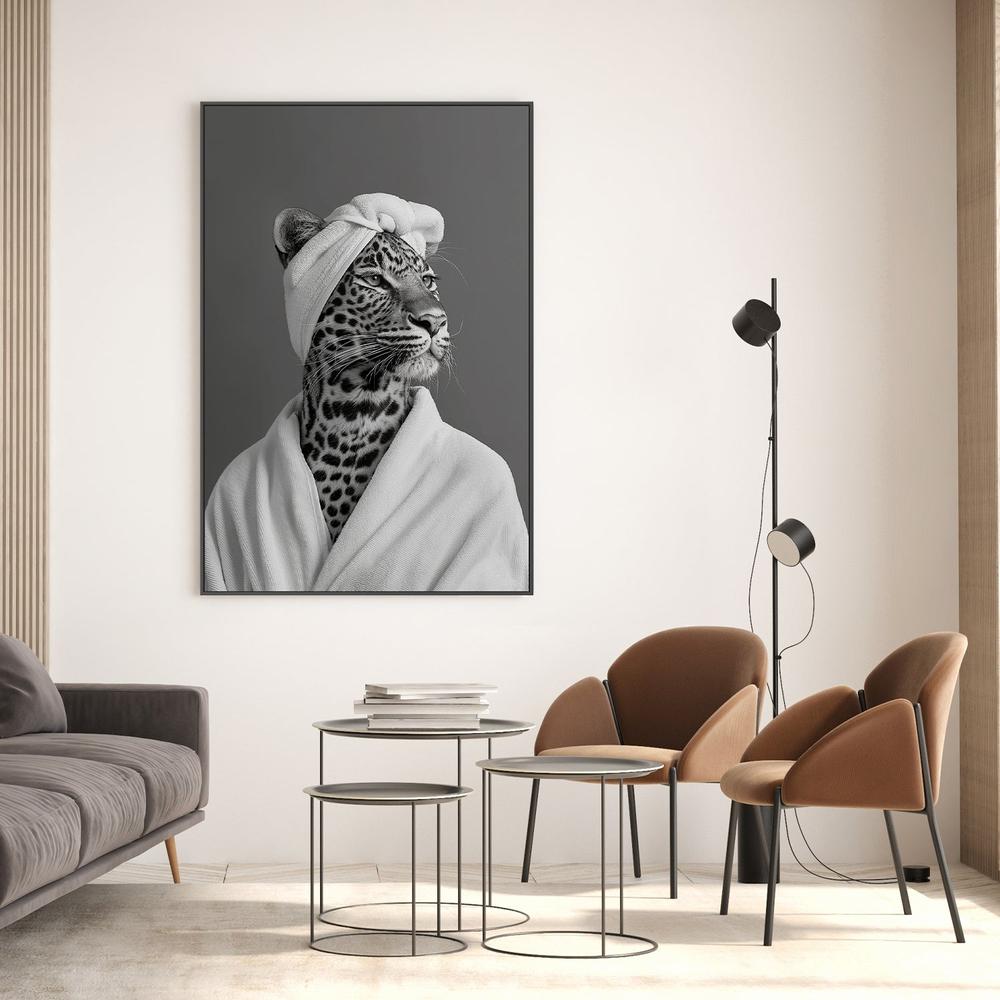 Leopard Spa Day-by-Niky Rahner-wall-art-print-canvas-poster-framed-Gioia