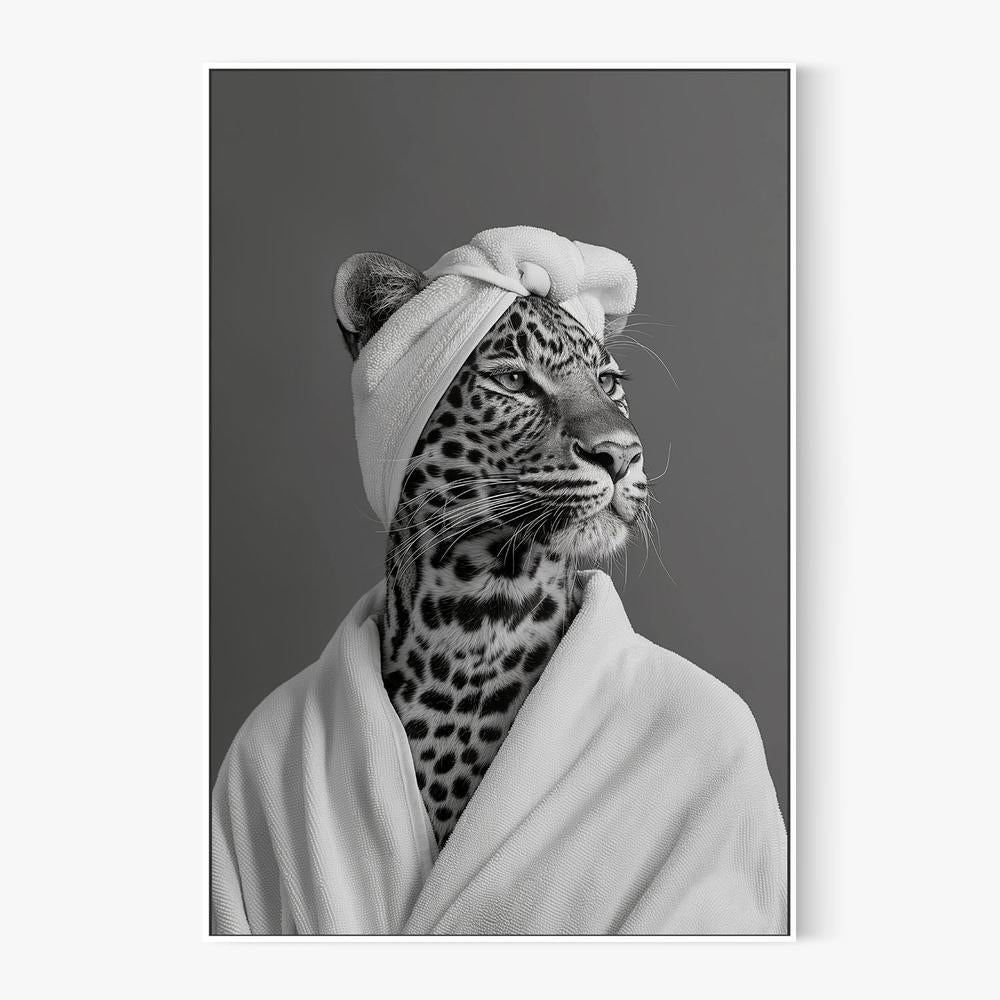Leopard Spa Day-by-Niky Rahner-wall-art-print-canvas-poster-framed-Gioia