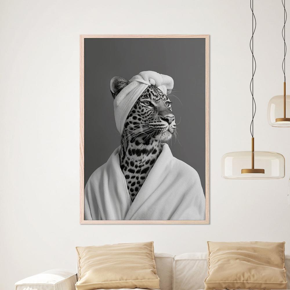 Leopard Spa Day-by-Niky Rahner-wall-art-print-canvas-poster-framed-Gioia
