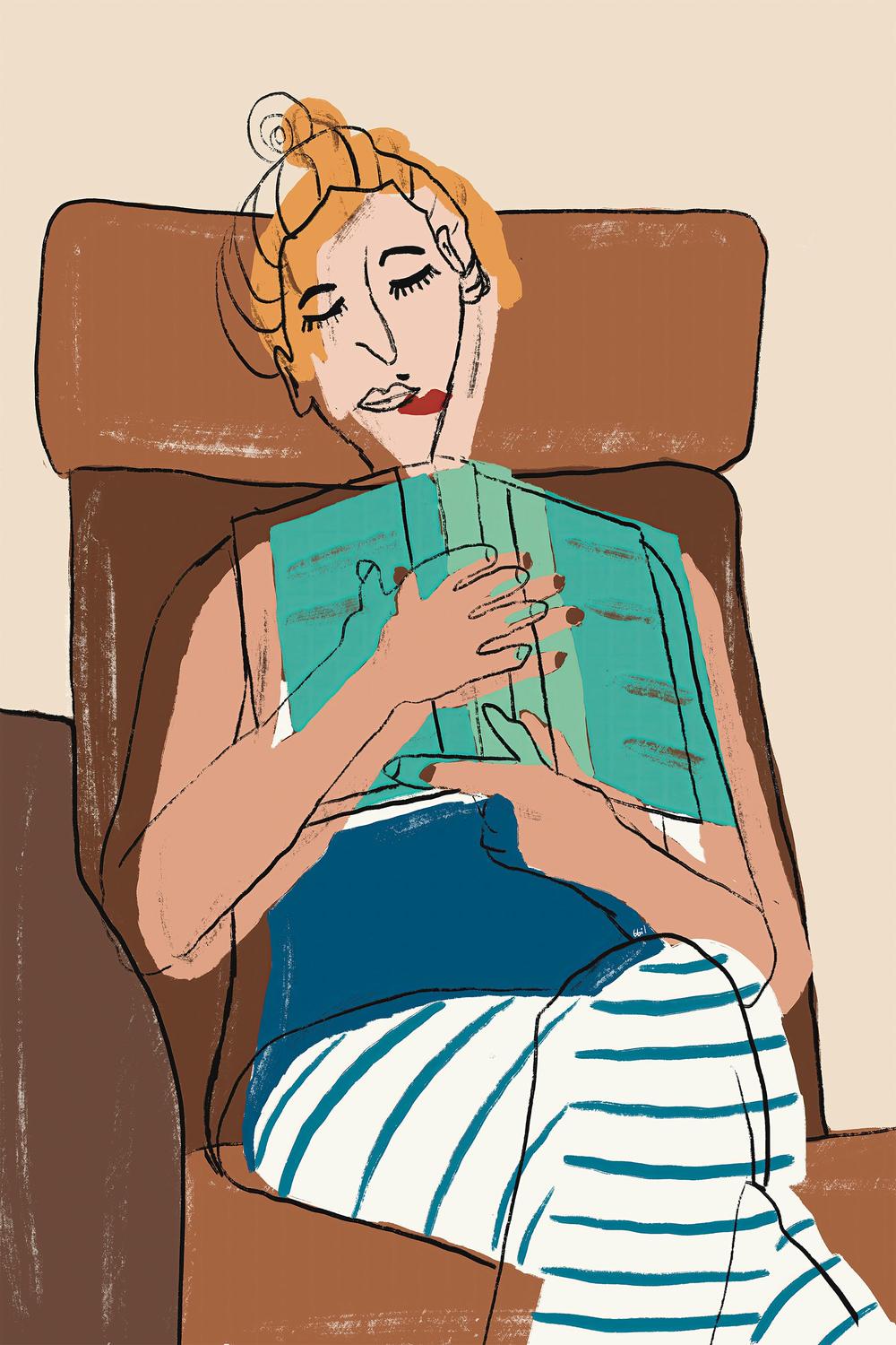 LEYENDO-by-Giovanna Gil Alves-wall-art-print-canvas-poster-framed-Gioia