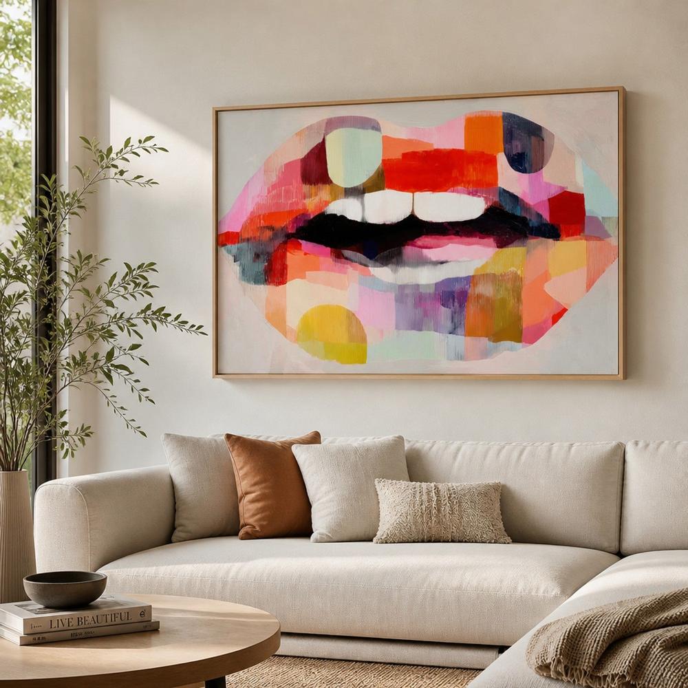 Lips Like Stained Glass-by-Chromatic Storm Studio-wall-art-print-canvas-poster-framed-Gioia