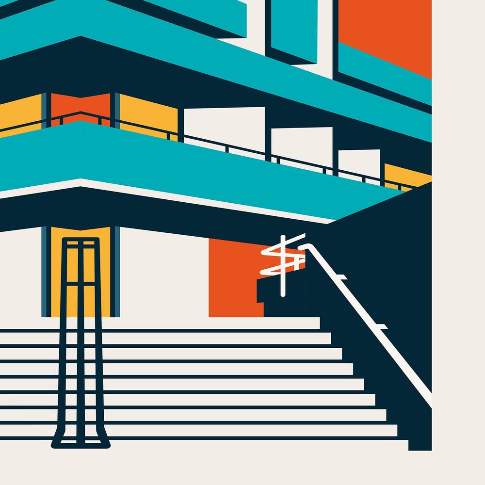 London National Theatre-by-Retrodrome-wall-art-print-canvas-poster-framed-Gioia