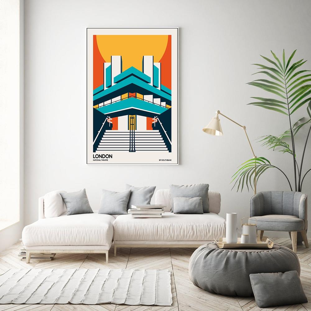 London National Theatre-by-Retrodrome-wall-art-print-canvas-poster-framed-Gioia