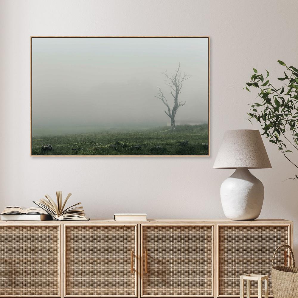 Lone Tree in a Foggy Landscape (Hollow)-by-Andrew Paranavitana-wall-art-print-canvas-poster-framed-Gioia