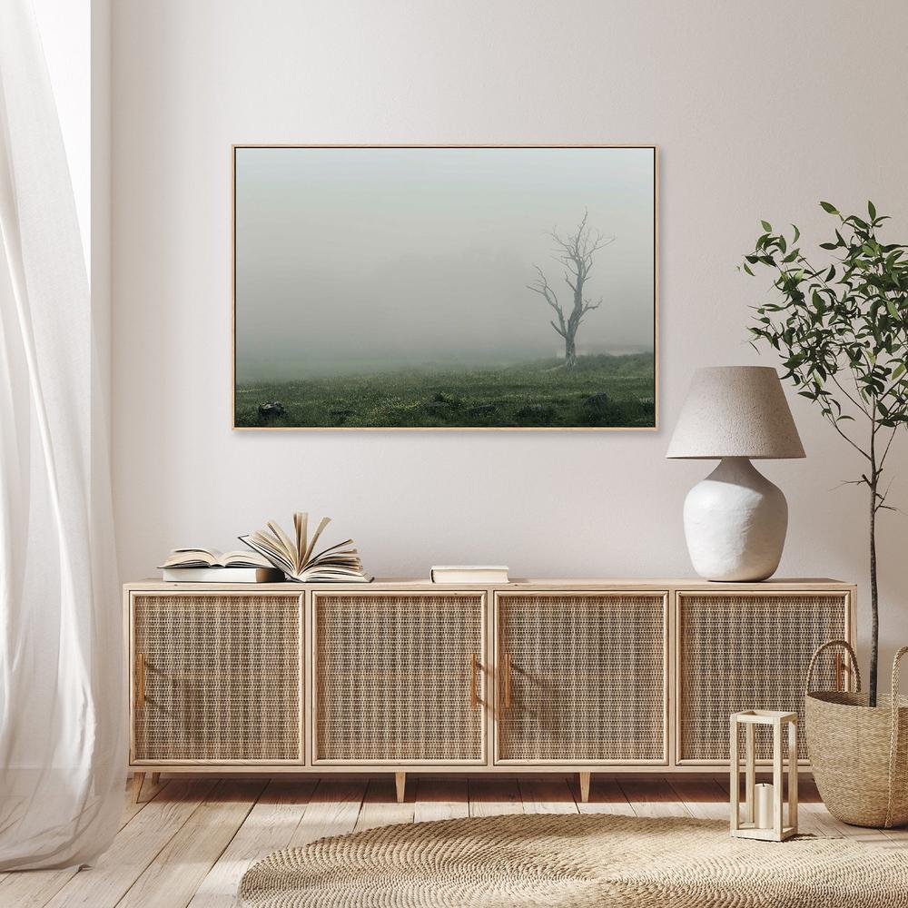 Lone Tree in a Foggy Landscape (Hollow)-by-Andrew Paranavitana-wall-art-print-canvas-poster-framed-Gioia