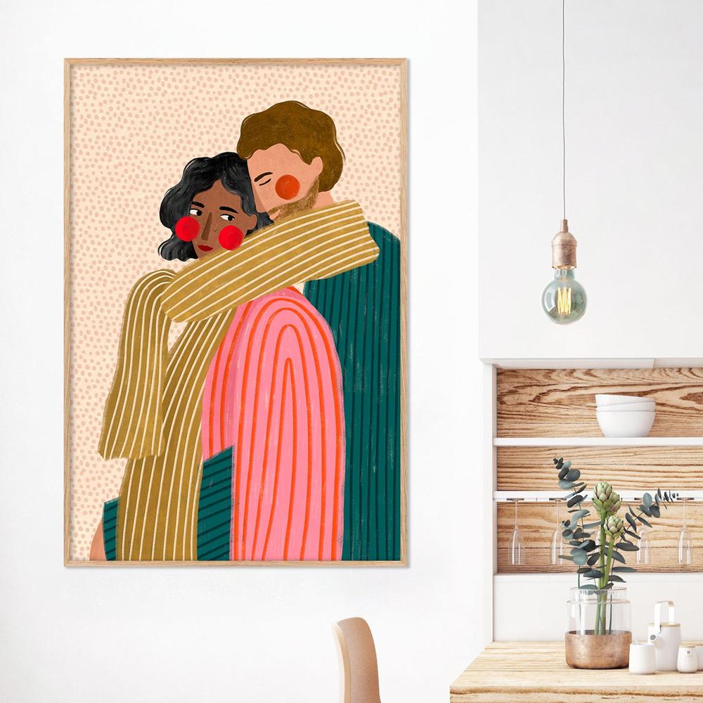 Loving Couple Embrace-by-Bea Muller-wall-art-print-canvas-poster-framed-Gioia