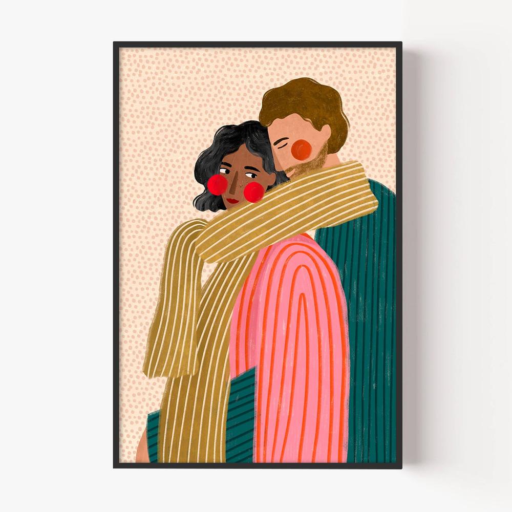 Loving Couple Embrace-by-Bea Muller-wall-art-print-canvas-poster-framed-Gioia