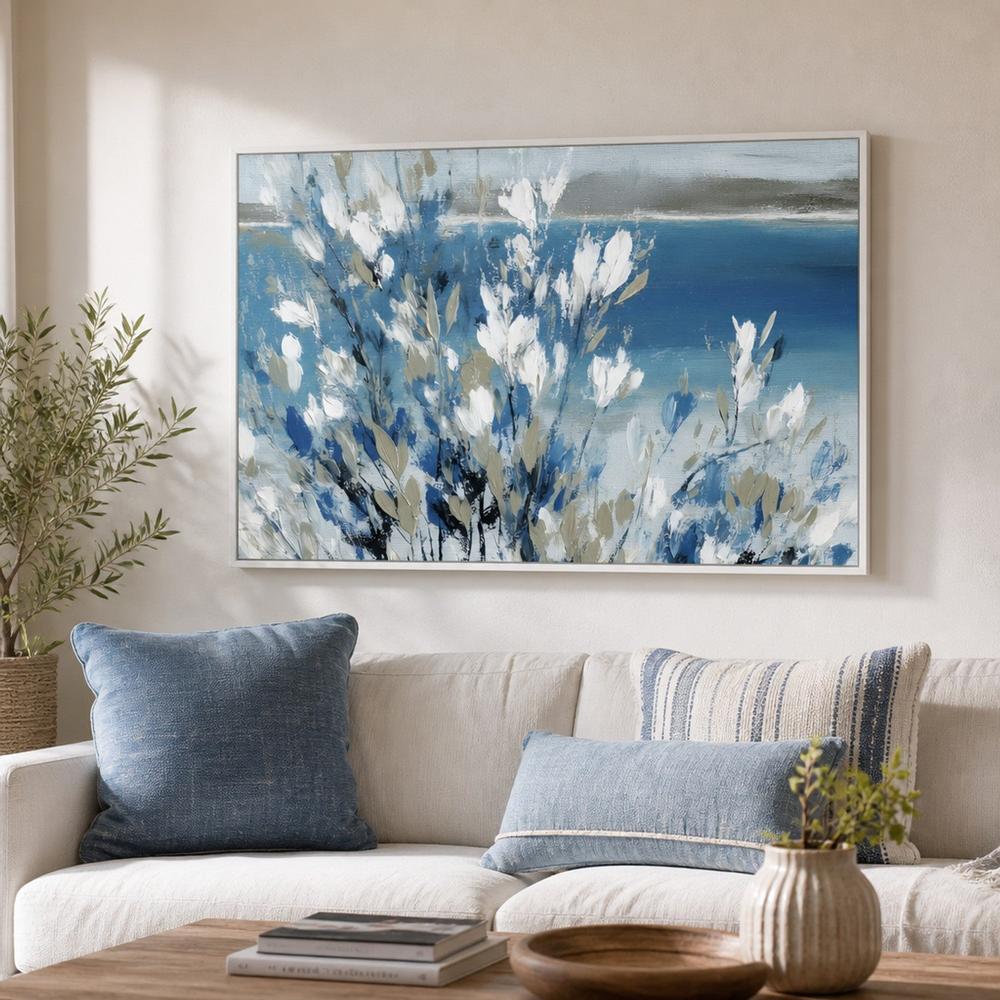 Magnolias Above Cobalt Water-by-Chromatic Storm Studio-wall-art-print-canvas-poster-framed-Gioia