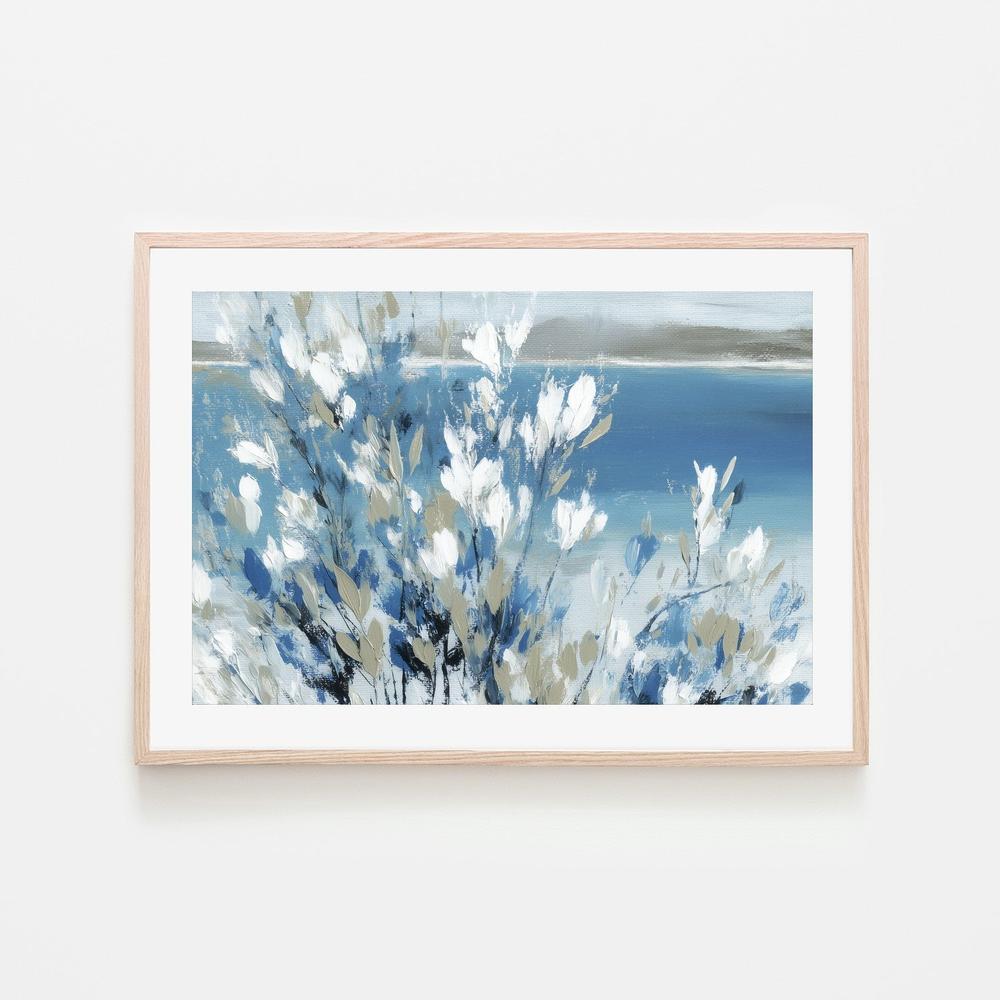 Magnolias Above Cobalt Water-by-Chromatic Storm Studio-wall-art-print-canvas-poster-framed-Gioia