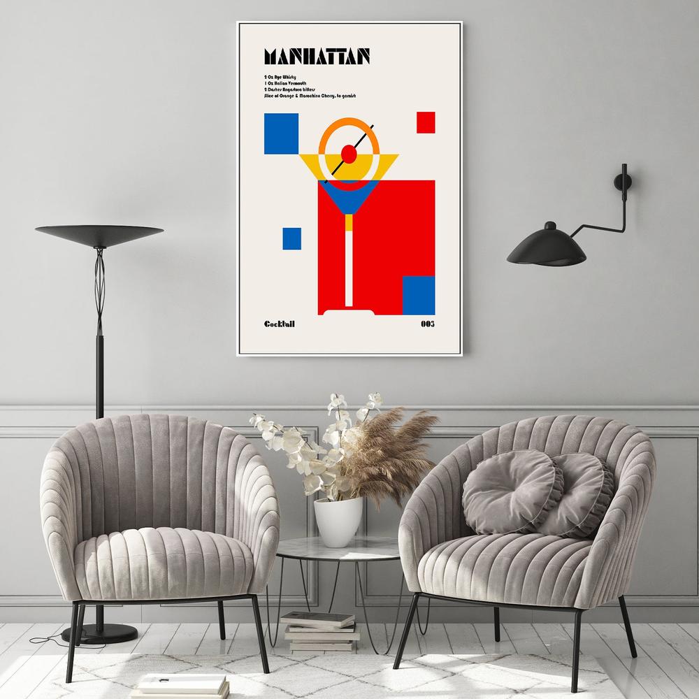 Manhattan Cocktail Abstract-by-Retrodrome-wall-art-print-canvas-poster-framed-Gioia