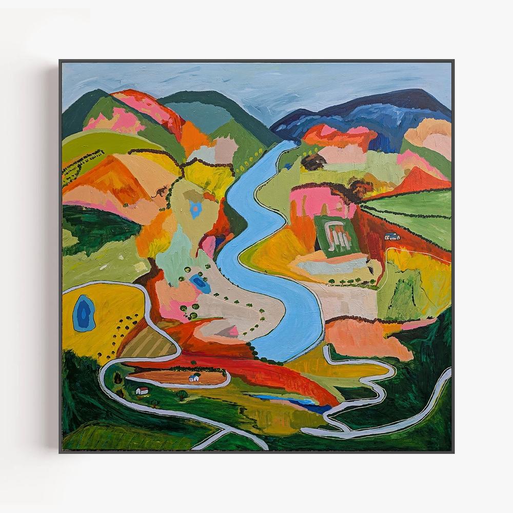 Meandering Through Color-by-Alpana Rai-wall-art-print-canvas-poster-framed-Gioia