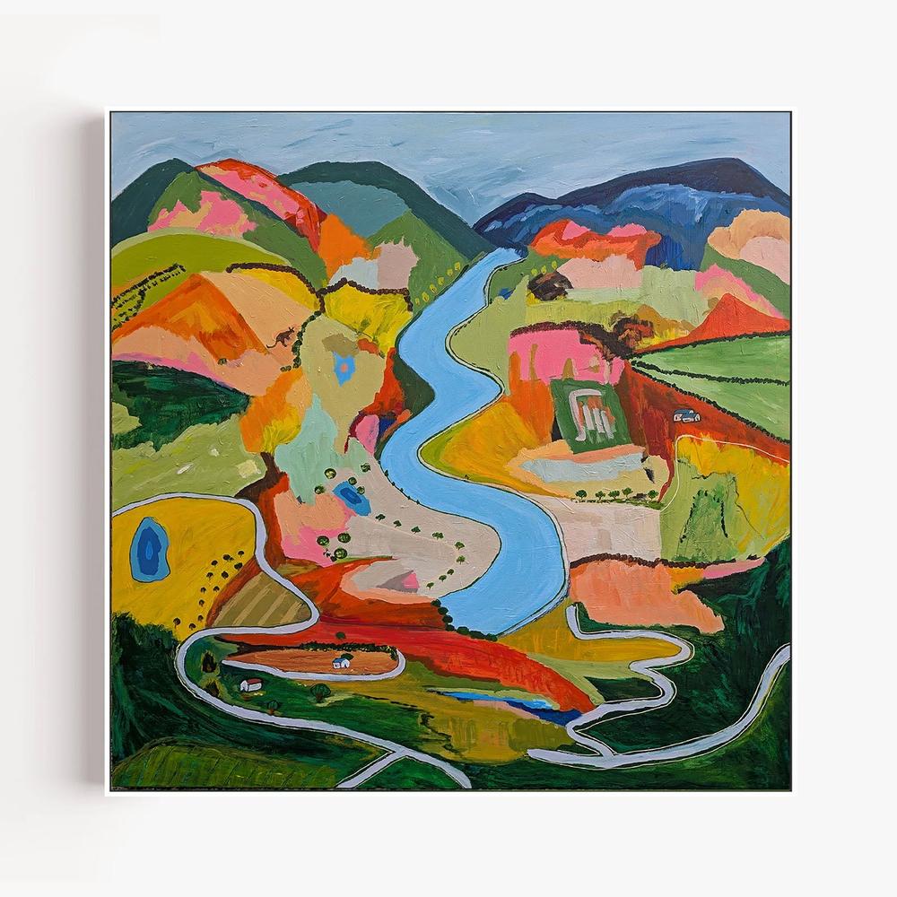 Meandering Through Color-by-Alpana Rai-wall-art-print-canvas-poster-framed-Gioia