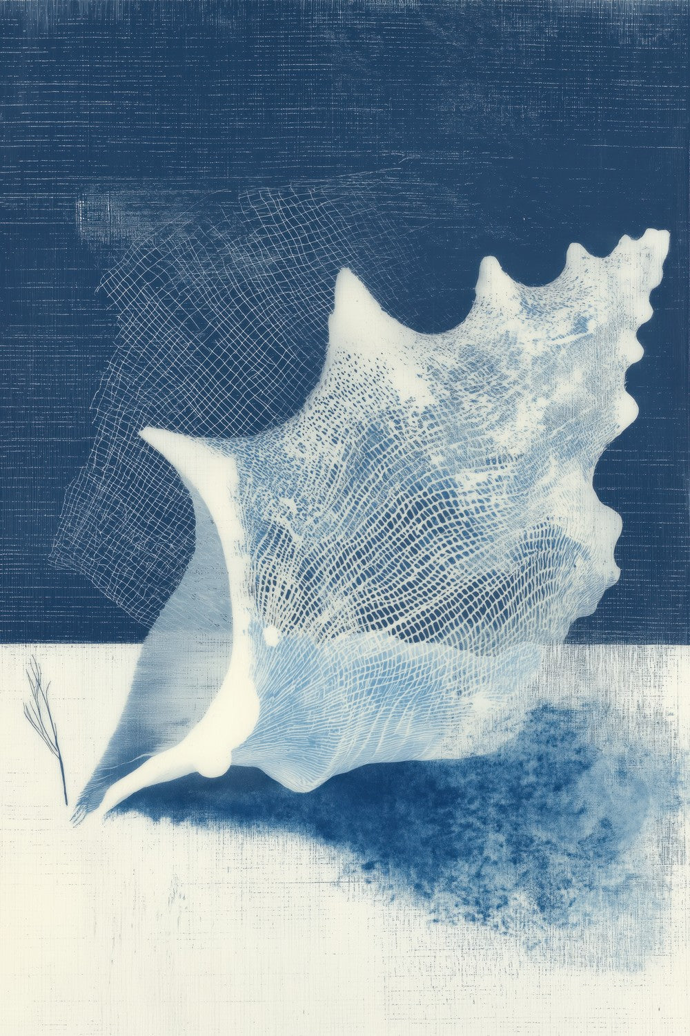 Minimal Conch Shell Profile-by-Chromatic Storm Studio-wall-art-print-canvas-poster-framed-Gioia