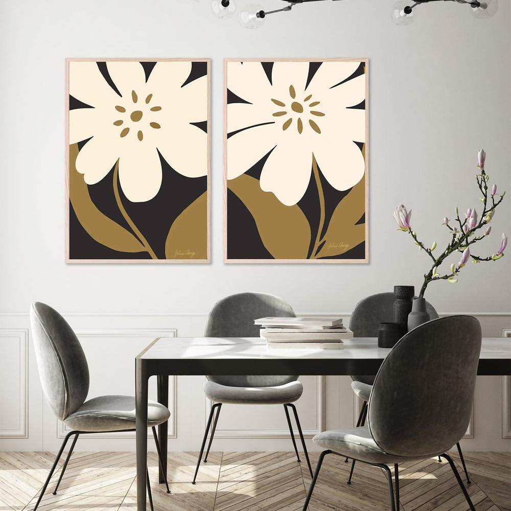 Minimalist Cream Bloom & Modern Cream Bloom, Set Of 2-by-Julia Cheney-wall-art-print-canvas-poster-framed-Gioia