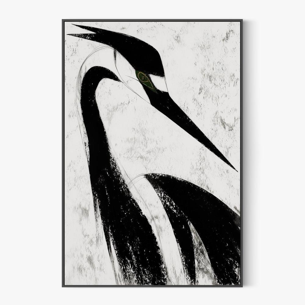 Minimalist Heron-by-Jordão de Abreu-wall-art-print-canvas-poster-framed-Gioia