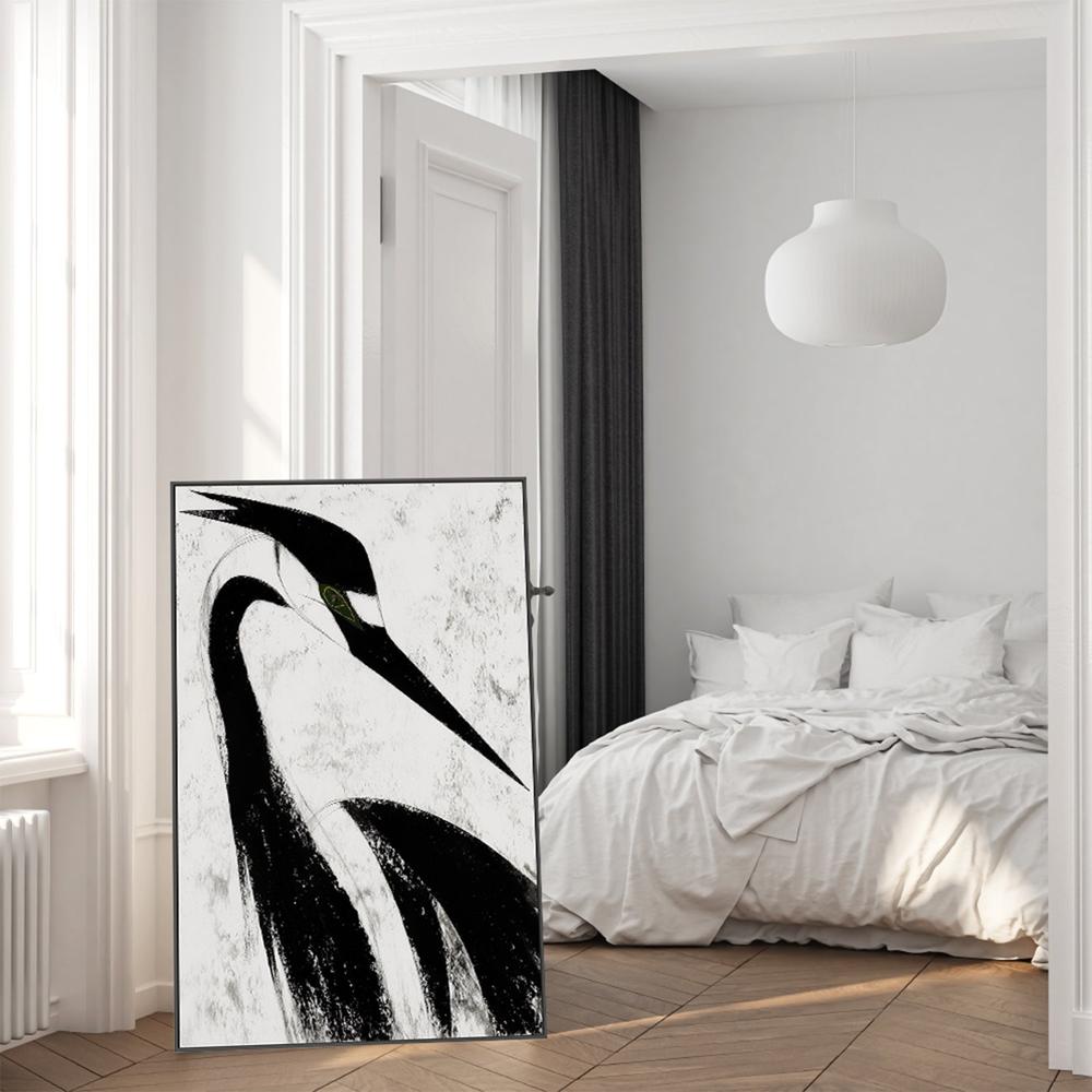 Minimalist Heron-by-Jordão de Abreu-wall-art-print-canvas-poster-framed-Gioia