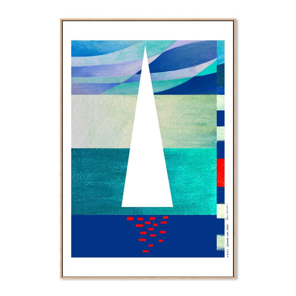 Minimalist Ocean Sail-by-Alex Nereuta-wall-art-print-canvas-poster-framed-Gioia