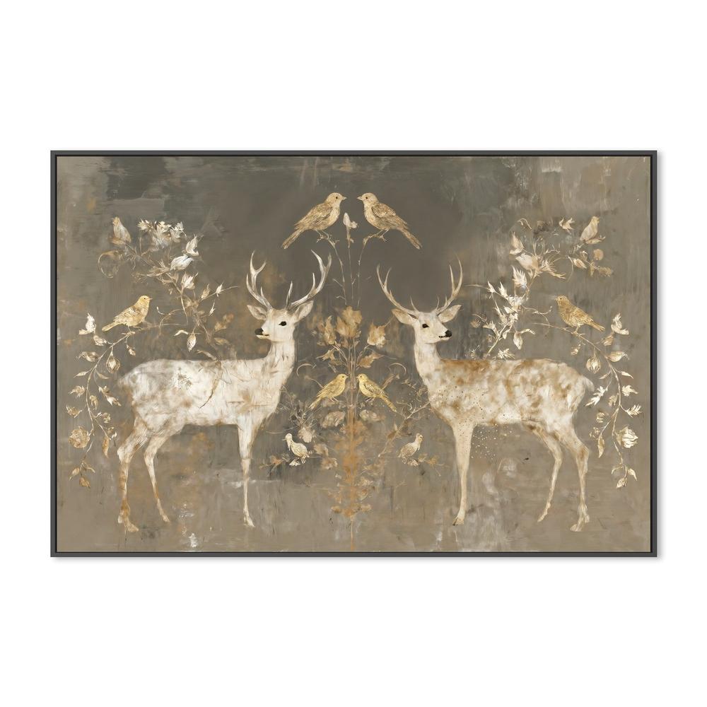 Mirrored Fawn Pair-by-Chromatic Storm Studio-wall-art-print-canvas-poster-framed-Gioia