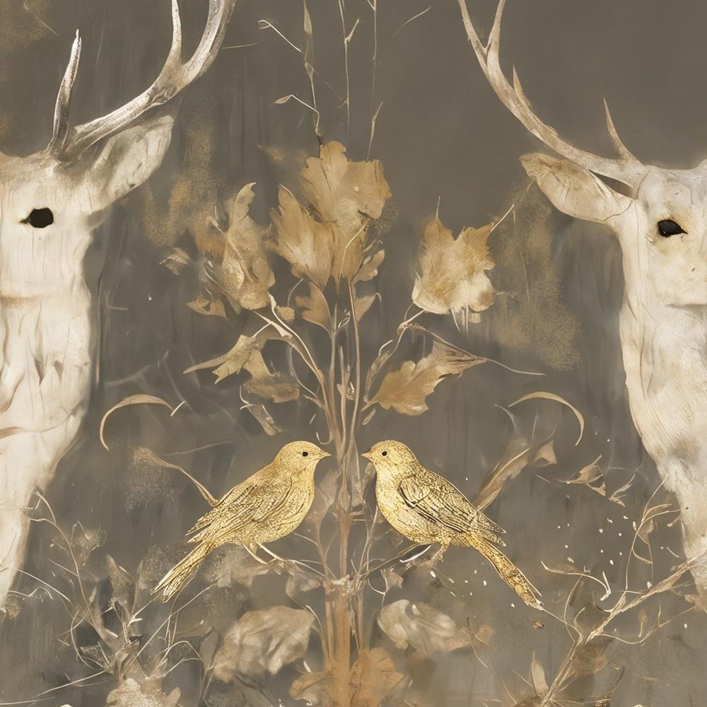 Mirrored Fawn Pair-by-Chromatic Storm Studio-wall-art-print-canvas-poster-framed-Gioia