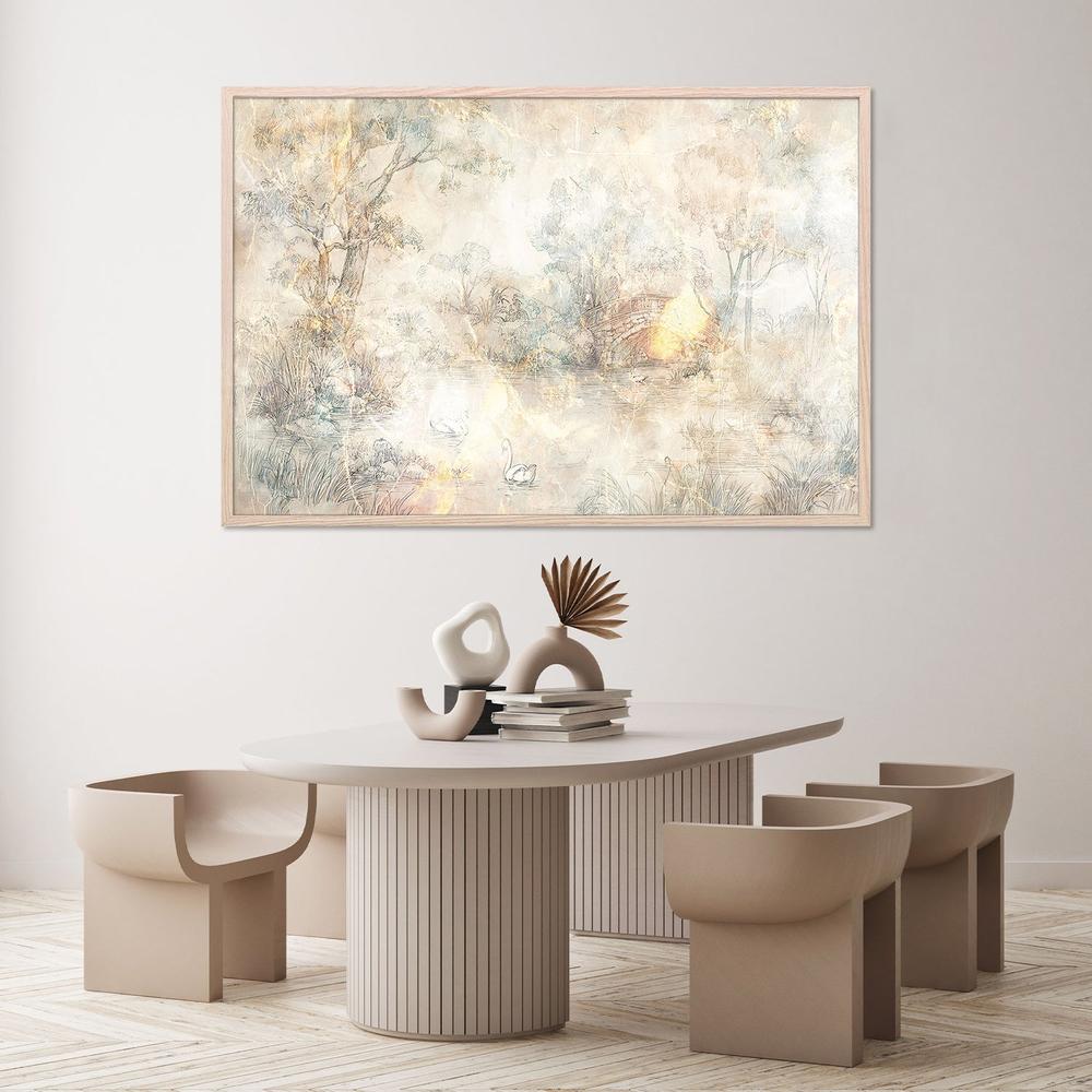 wall-art-print-canvas-poster-framed-Misty Lake Swans-8