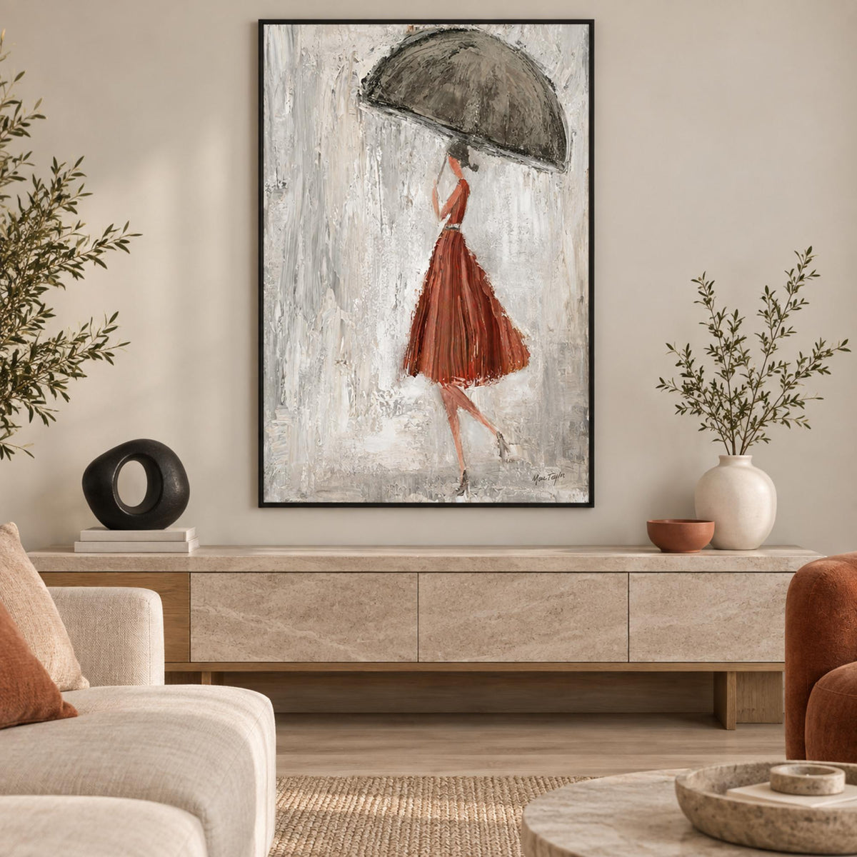 Misty, Style C wall art in an elegant contemporary living room