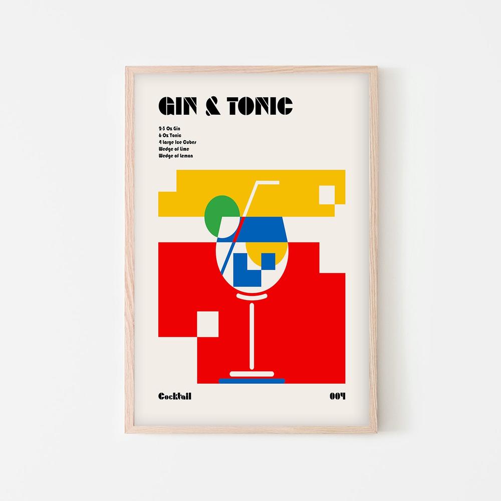 Modern Gin Tonic-by-Retrodrome-wall-art-print-canvas-poster-framed-Gioia
