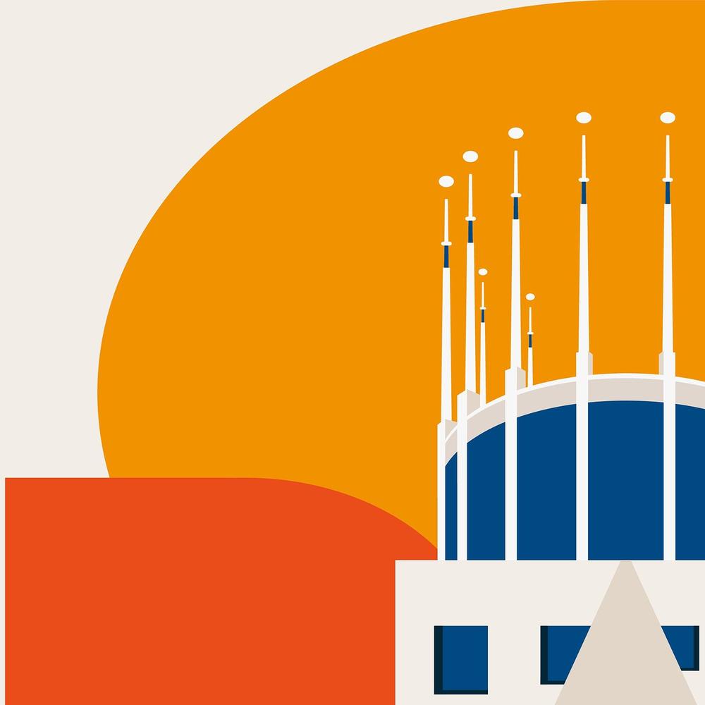 Modern Liverpool Cathedral-by-Retrodrome-wall-art-print-canvas-poster-framed-Gioia