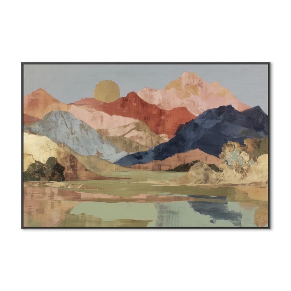 Mountain Lake Mirror Reflection-by-Chromatic Storm Studio-wall-art-print-canvas-poster-framed-Gioia