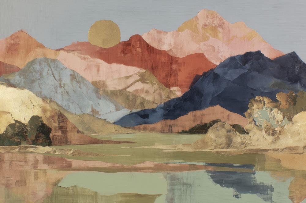 Mountain Lake Mirror Reflection-by-Chromatic Storm Studio-wall-art-print-canvas-poster-framed-Gioia