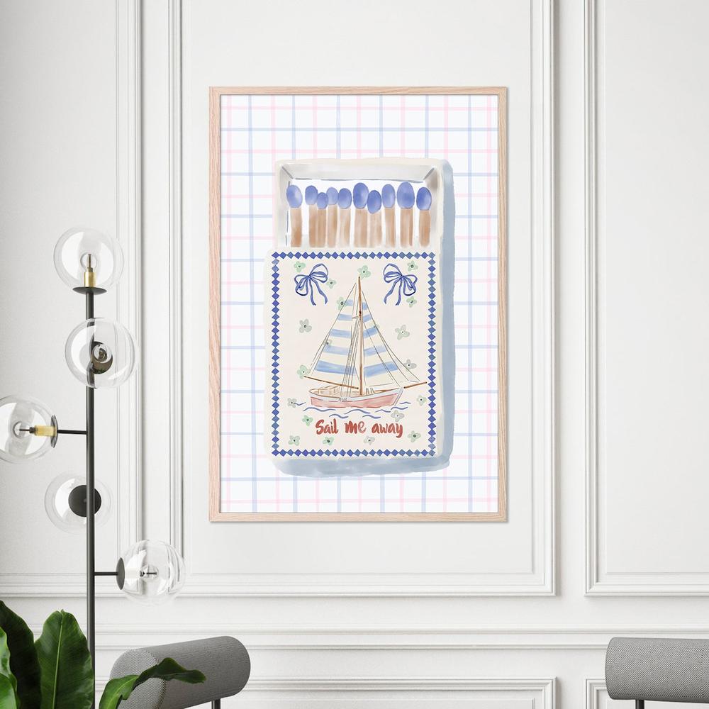 Nautical Matchbox Sailboat-by-Radhika Modi-wall-art-print-canvas-poster-framed-Gioia