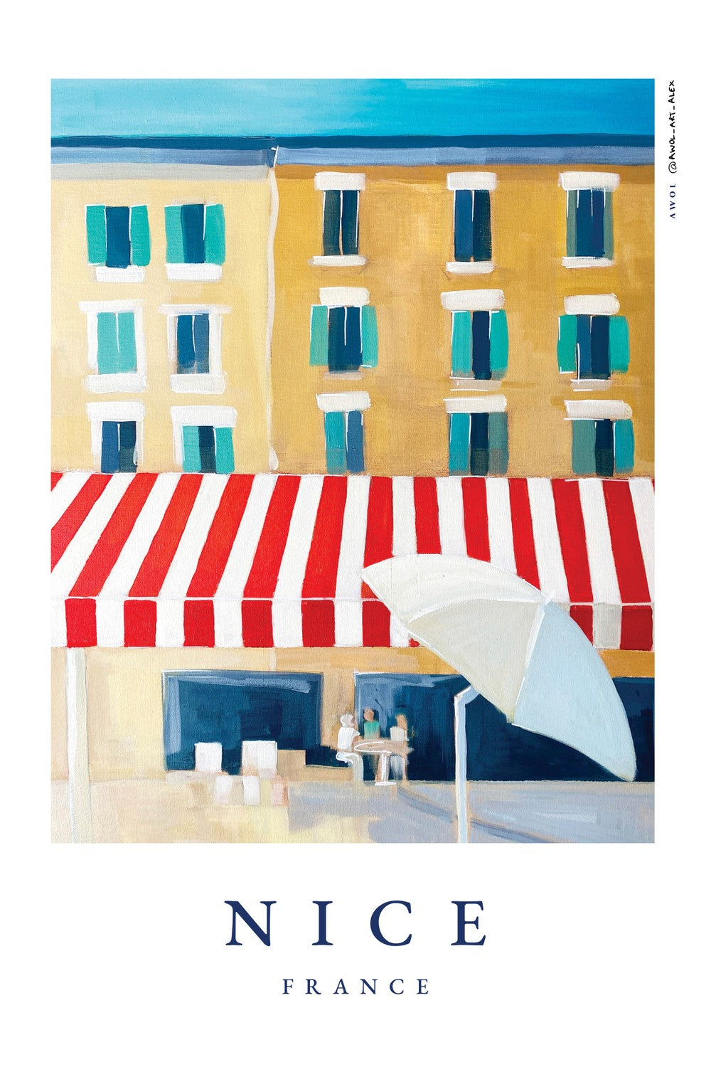 Nice France Cafe-by-Alex Nereuta-wall-art-print-canvas-poster-framed-Gioia