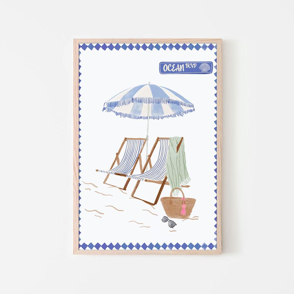 Ocean Boulevard Beach Day-by-Radhika Modi-wall-art-print-canvas-poster-framed-Gioia