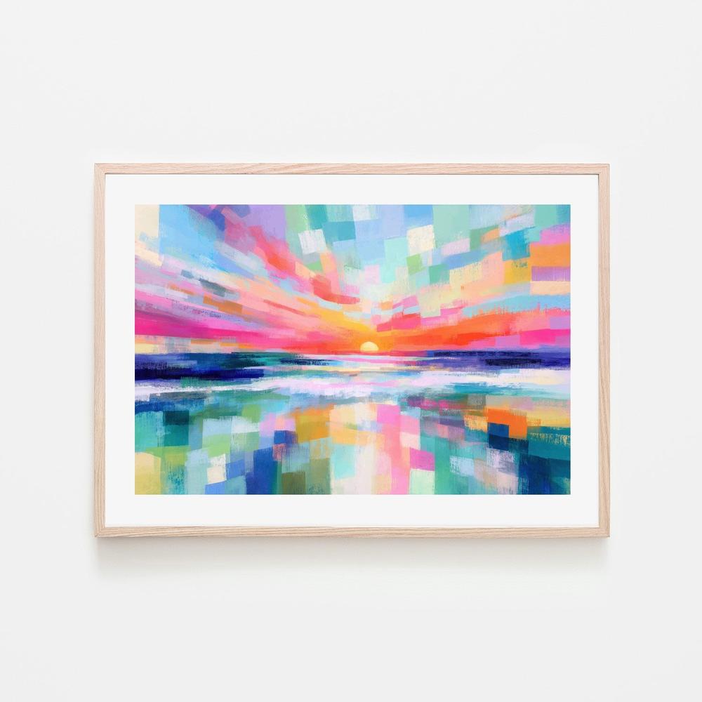 Ocean Sunset Mosaic-by-Chromatic Storm Studio-wall-art-print-canvas-poster-framed-Gioia