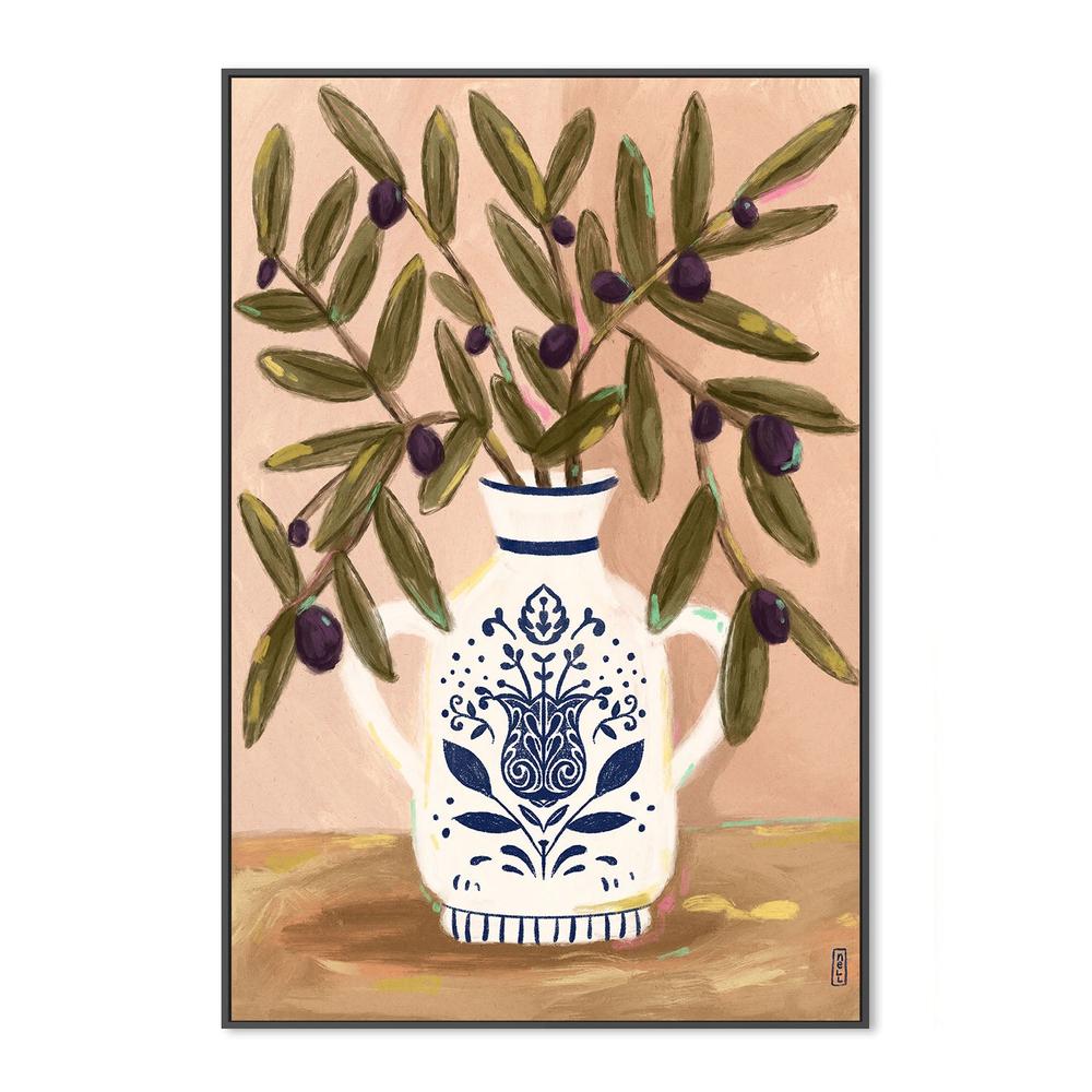 wall-art-print-canvas-poster-framed-Olive Branches In a Pot Painting-3